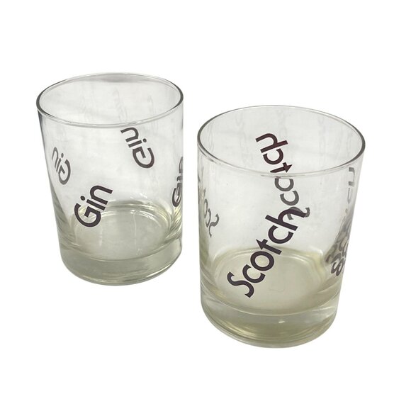 Vintage Gin & Scotch Glasses Set Of 2 - Picture 2 of 10